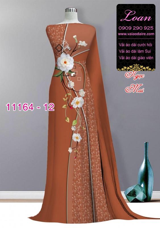 Vải áo dài hoa 3D