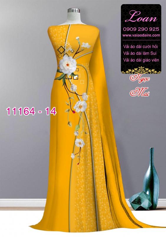 Vải áo dài hoa 3D