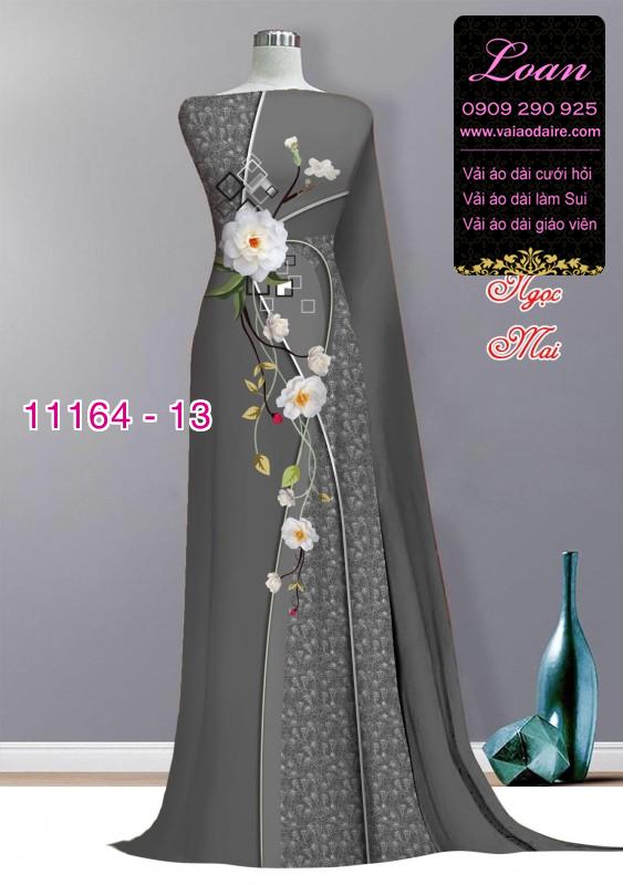 Vải áo dài hoa 3D