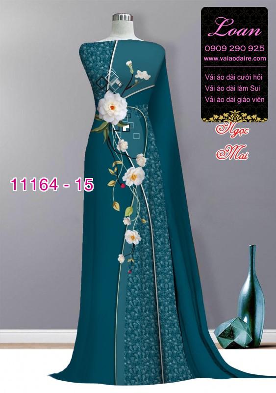 Vải áo dài hoa 3D
