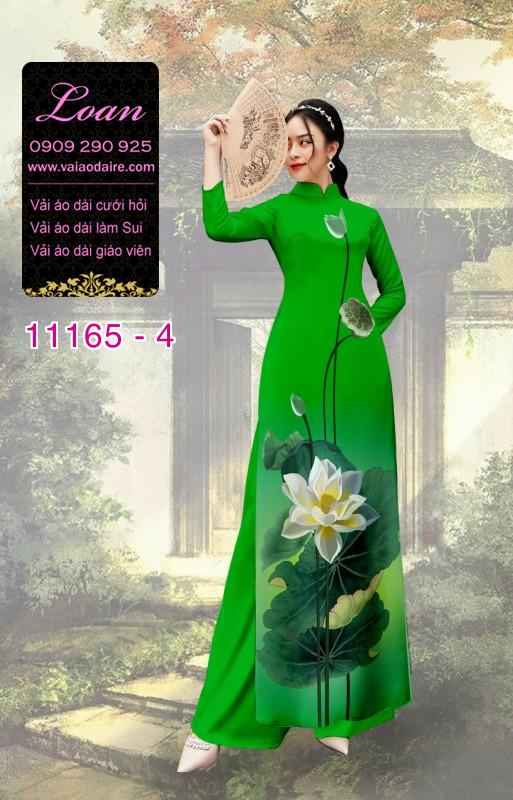 Vải áo dài hoa sen đẹp