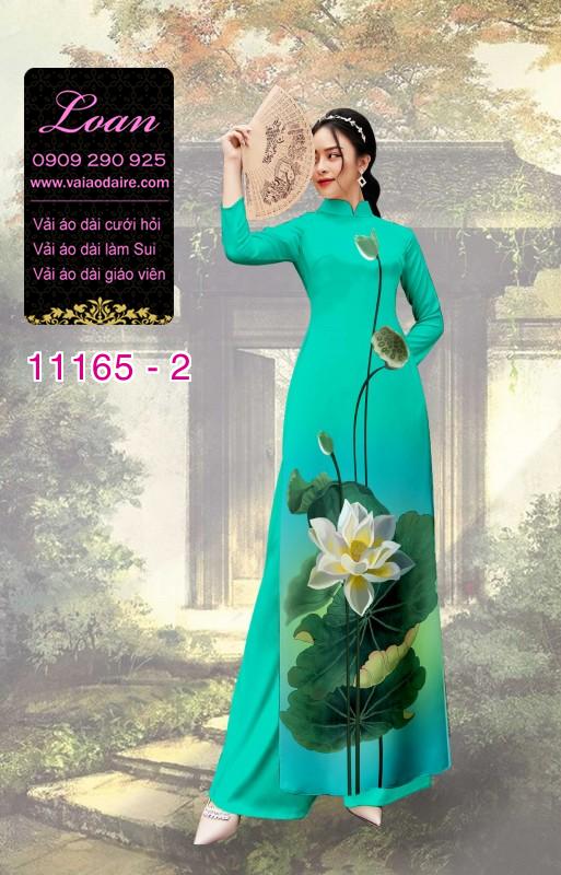 Vải áo dài hoa sen đẹp