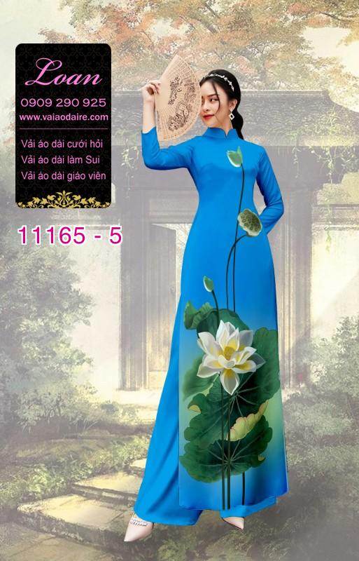 Vải áo dài hoa sen đẹp