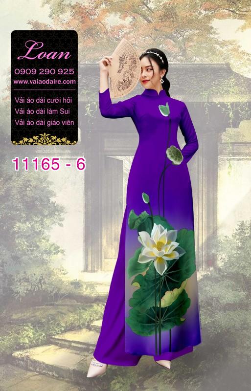 Vải áo dài hoa sen đẹp