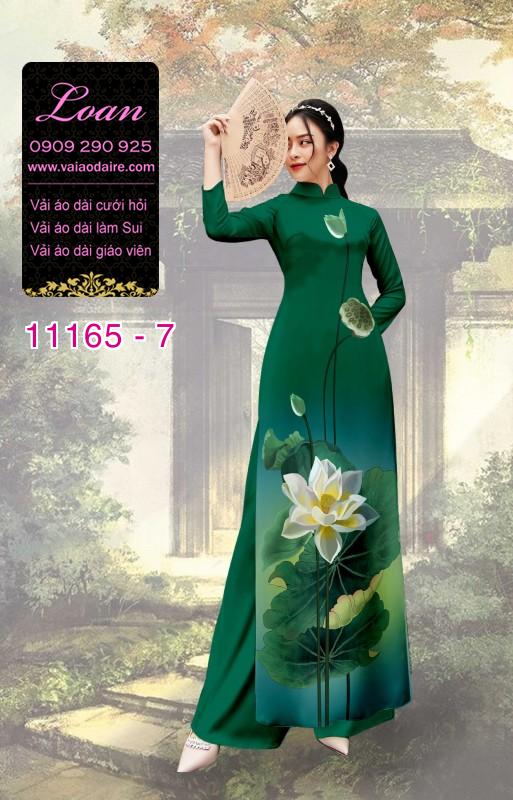 Vải áo dài hoa sen đẹp