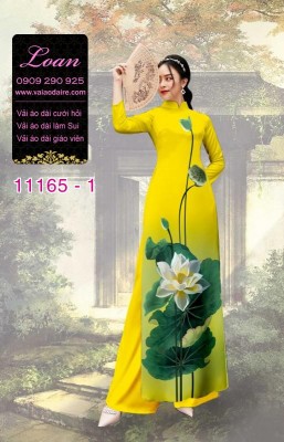 Vải áo dài hoa sen đẹp-DT 11165