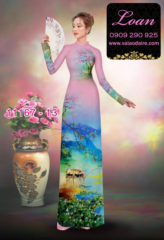 Vải áo dài phong cảnh