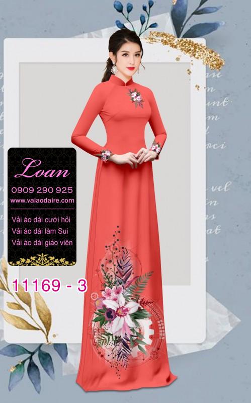 Vải áo dài hoa 3D