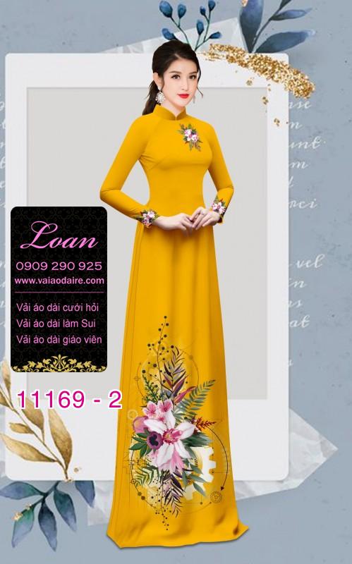 Vải áo dài hoa 3D