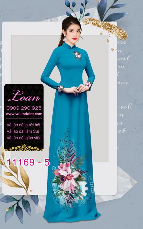Vải áo dài hoa 3D
