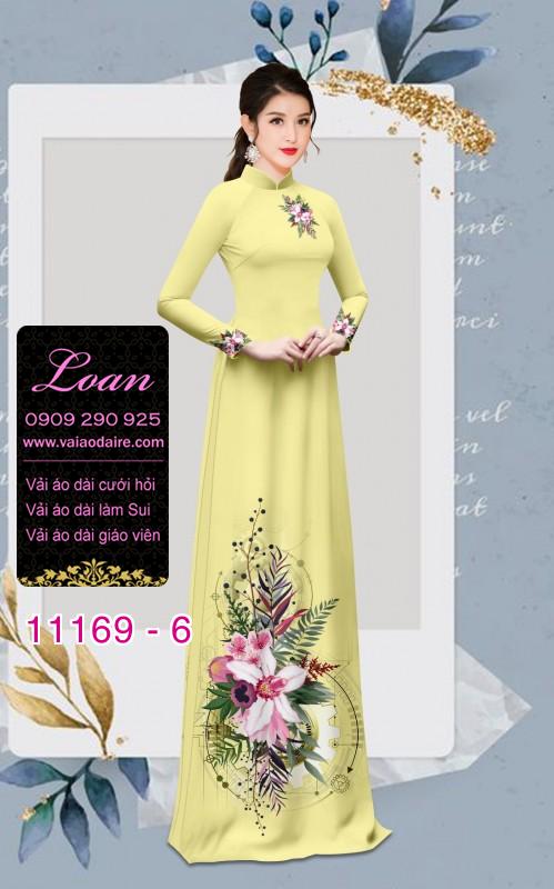 Vải áo dài hoa 3D