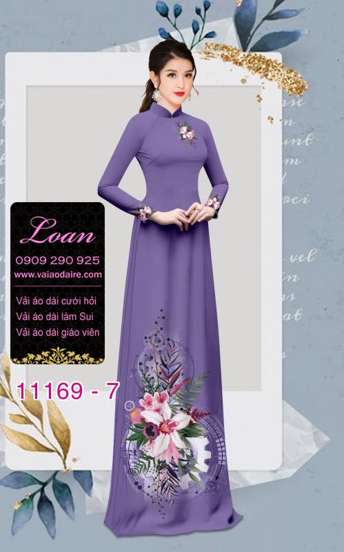 Vải áo dài hoa 3D