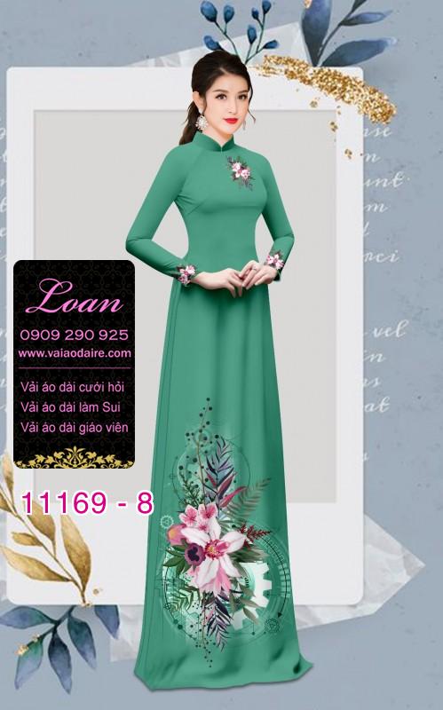 Vải áo dài hoa 3D