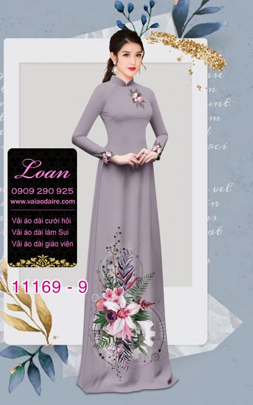 Vải áo dài hoa 3D