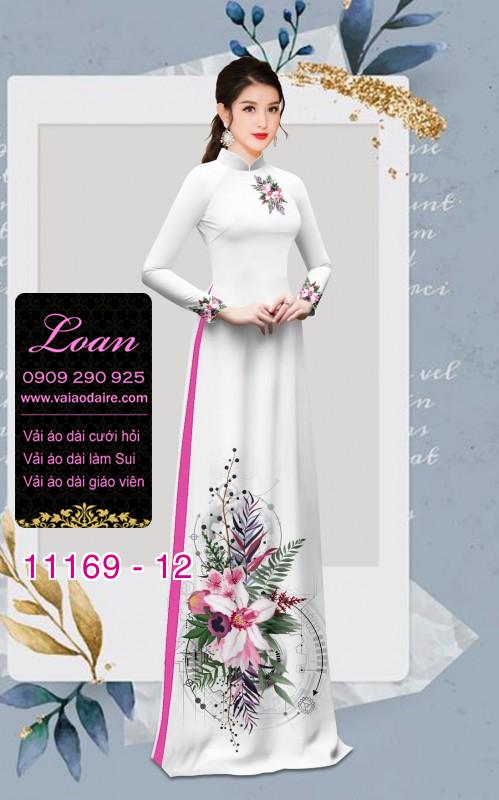 Vải áo dài hoa 3D