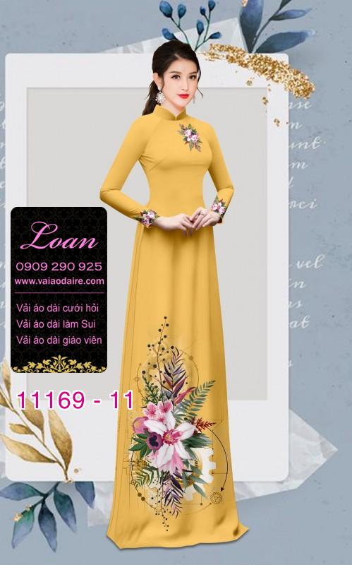 Vải áo dài hoa 3D