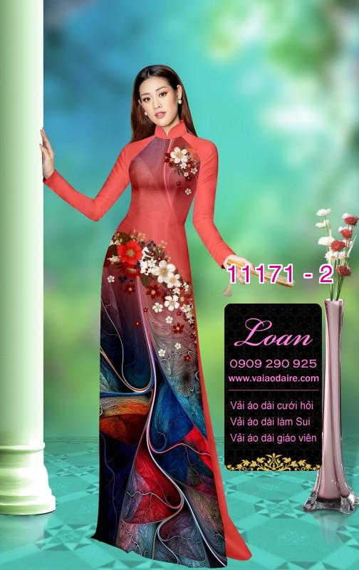 Vải áo dài hoa 3D
