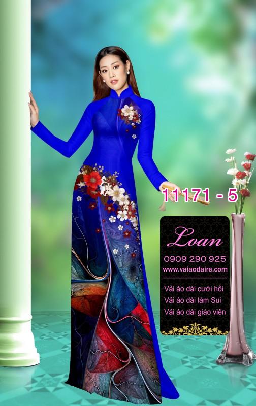 Vải áo dài hoa 3D