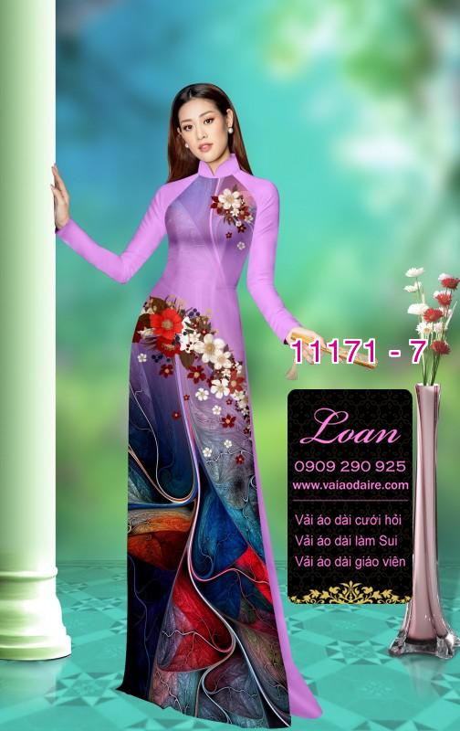 Vải áo dài hoa 3D