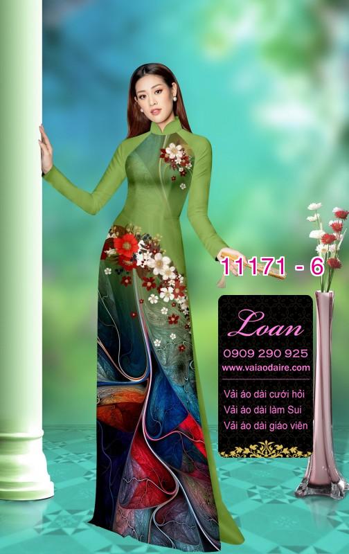 Vải áo dài hoa 3D