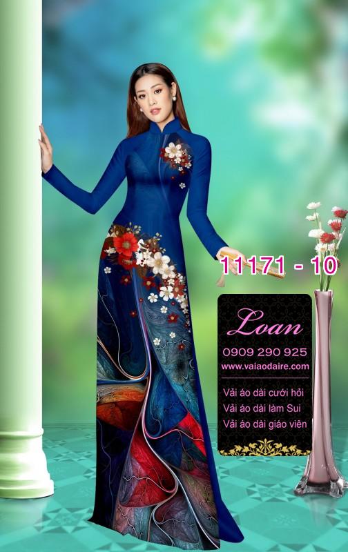 Vải áo dài hoa 3D