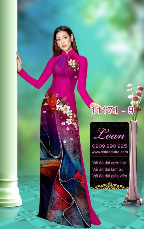 Vải áo dài hoa 3D