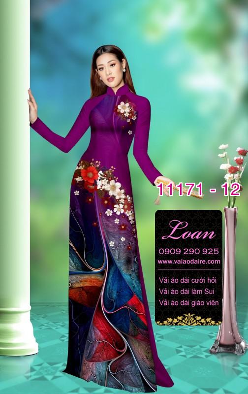 Vải áo dài hoa 3D