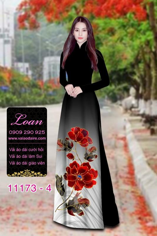 Vải áo dài hoa 3D