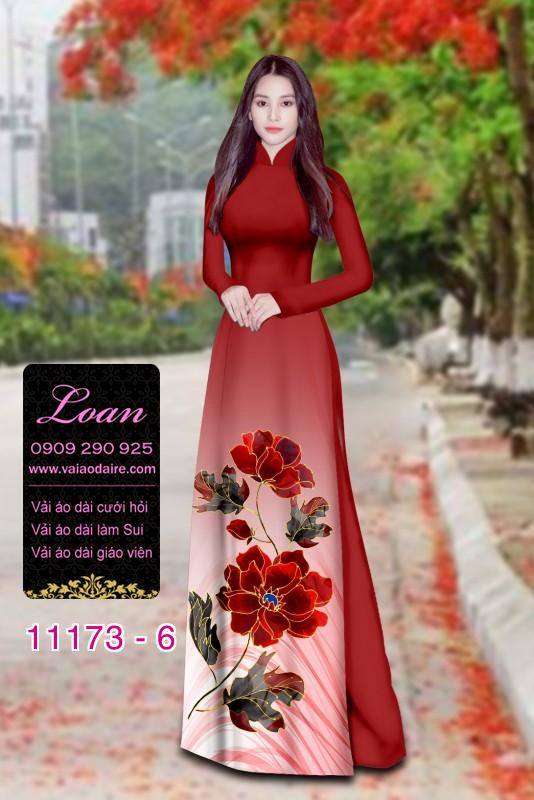 Vải áo dài hoa 3D
