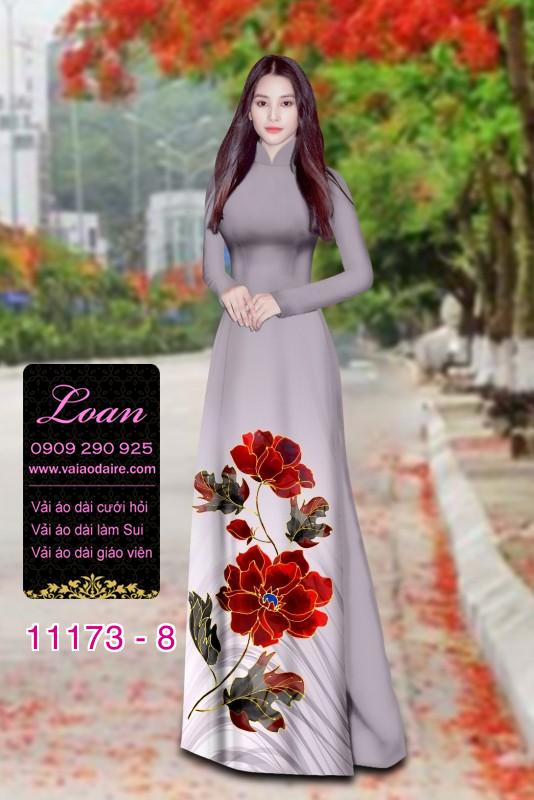 Vải áo dài hoa 3D