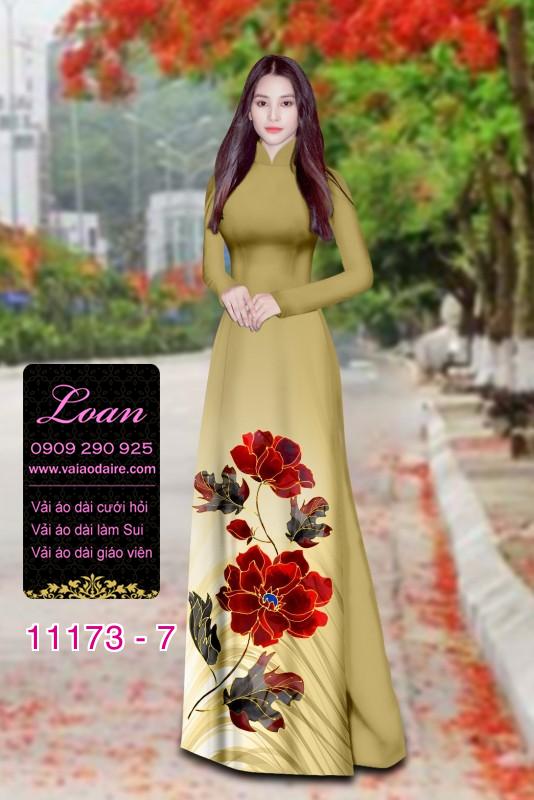 Vải áo dài hoa 3D