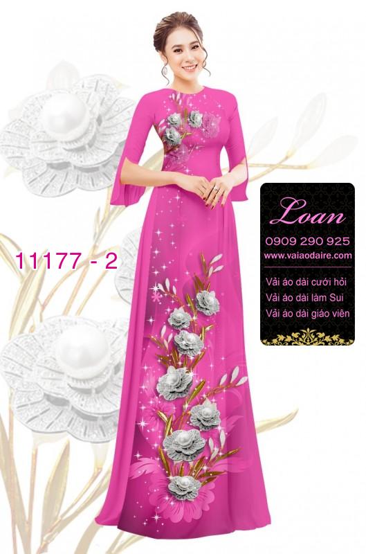 Vải áo dài hoa 3D