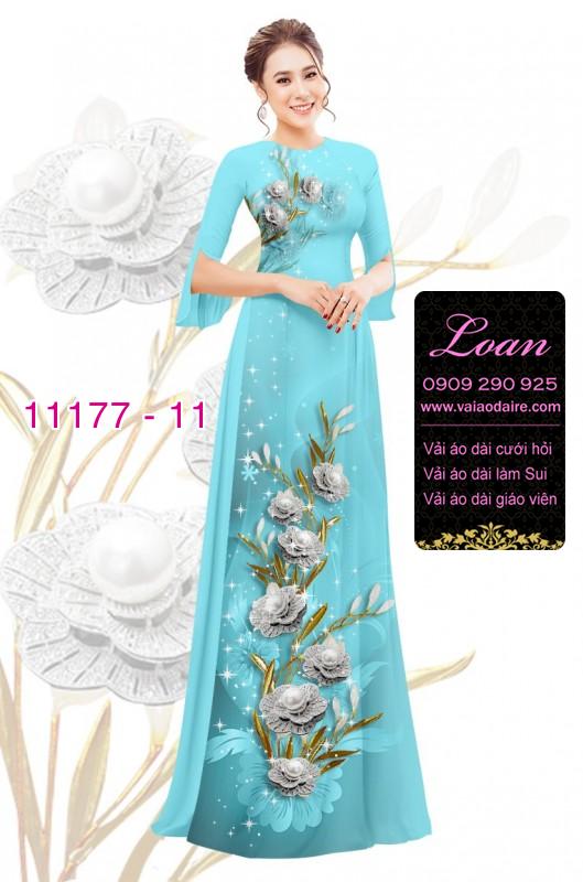 Vải áo dài hoa 3D
