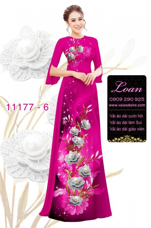 Vải áo dài hoa 3D