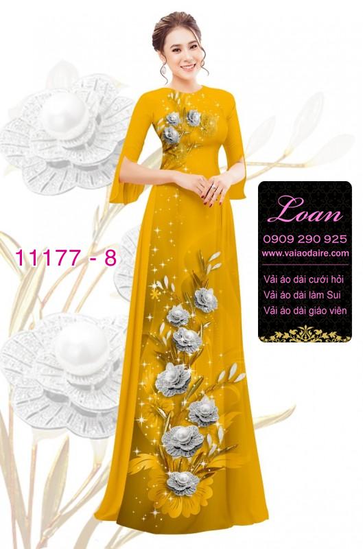 Vải áo dài hoa 3D