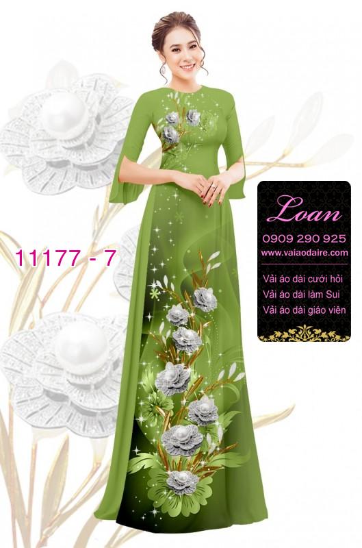 Vải áo dài hoa 3D