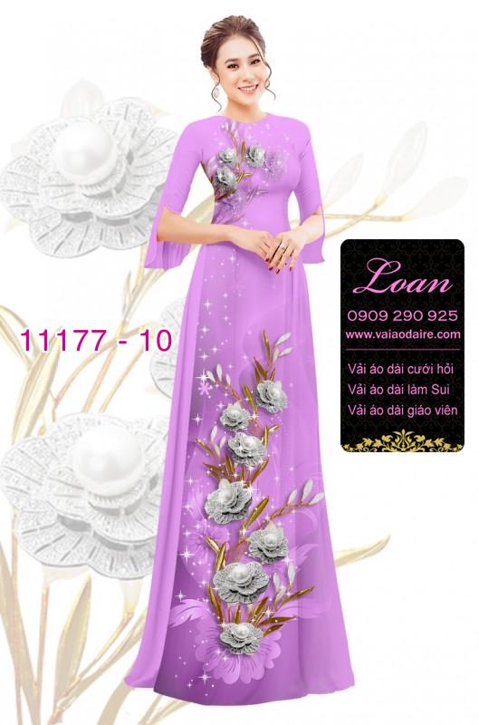 Vải áo dài hoa 3D