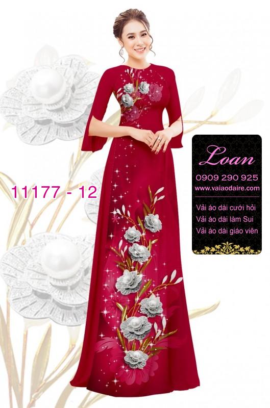 Vải áo dài hoa 3D