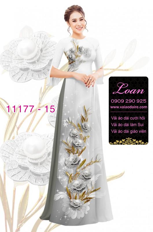 Vải áo dài hoa 3D