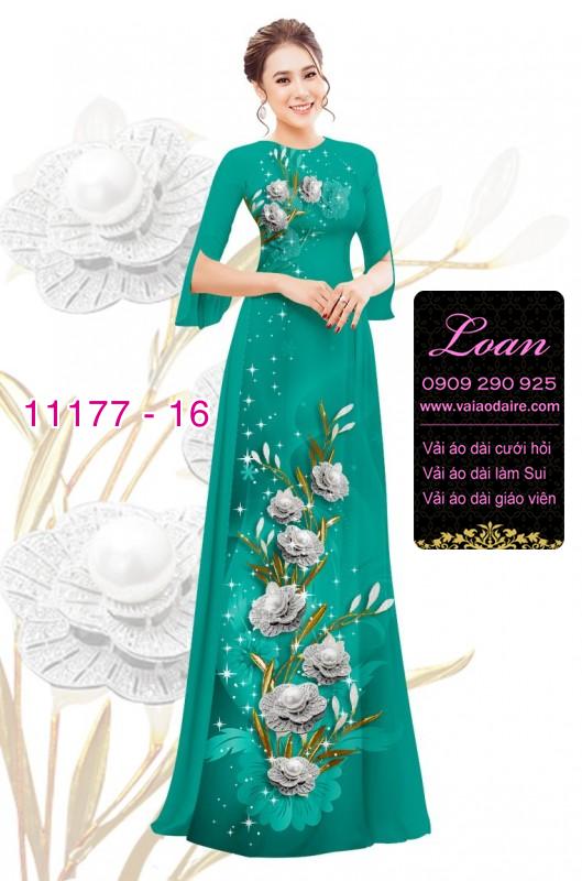 Vải áo dài hoa 3D