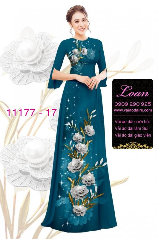 Vải áo dài hoa 3D