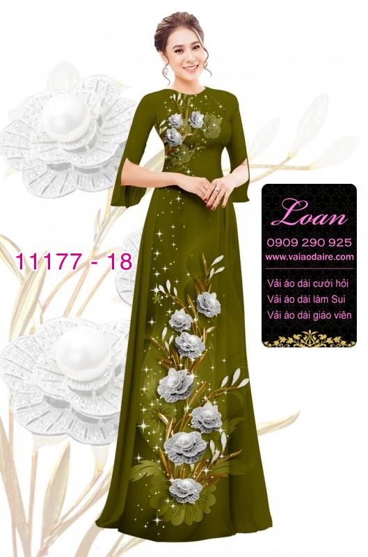 Vải áo dài hoa 3D