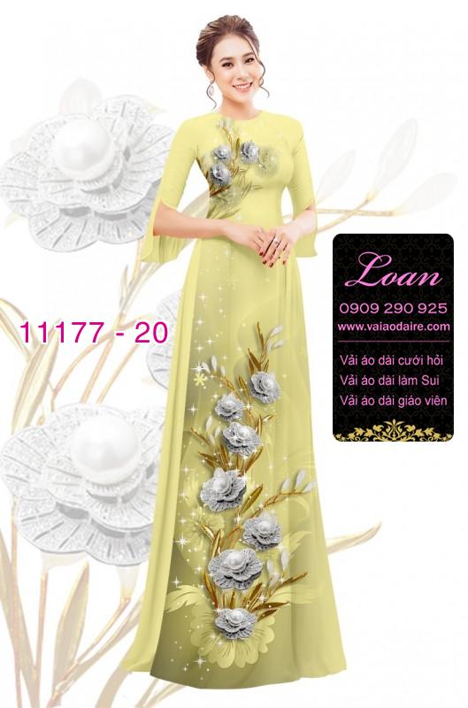 Vải áo dài hoa 3D