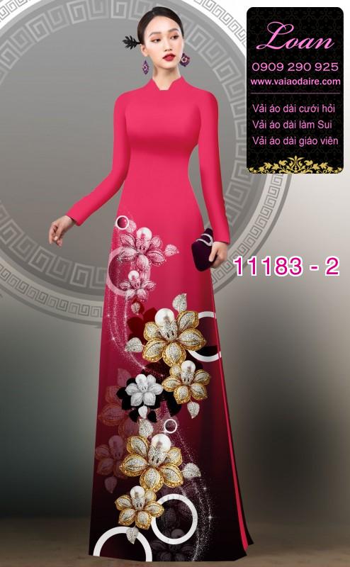 Vải áo dài hoa 3D