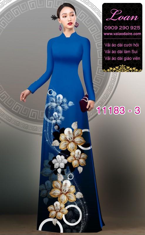 Vải áo dài hoa 3D