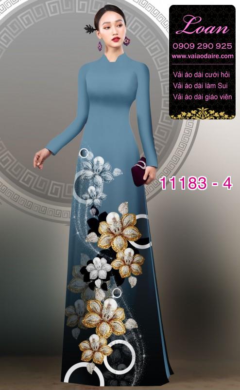 Vải áo dài hoa 3D