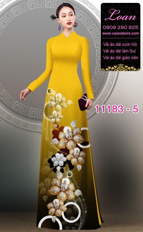 Vải áo dài hoa 3D