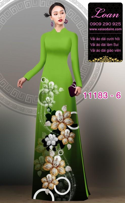 Vải áo dài hoa 3D