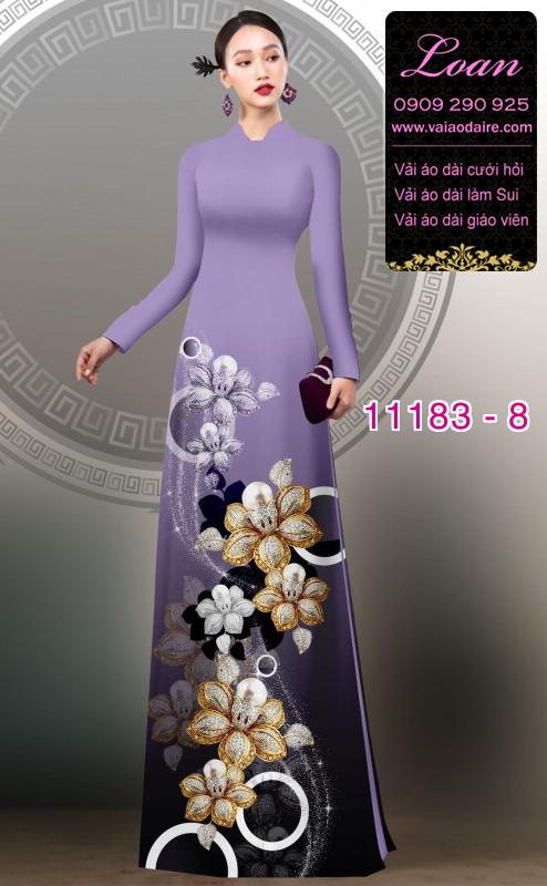 Vải áo dài hoa 3D