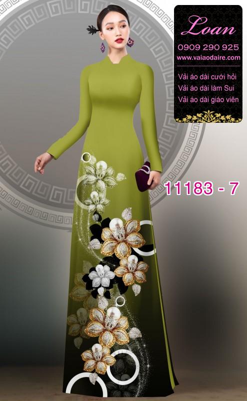 Vải áo dài hoa 3D